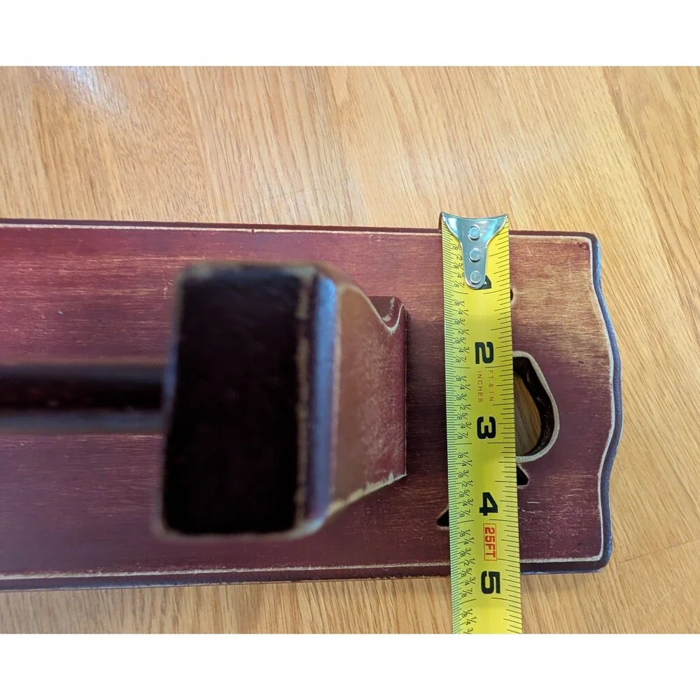 Vintage 1994 Apple Wood Towel Rack Bar Shelf Cottagecore 20